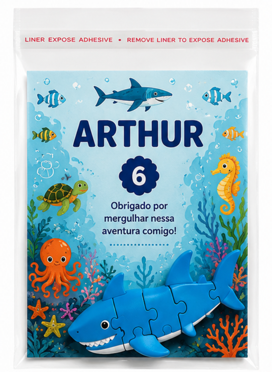 Quebra-cabeça personalizado tema fundo do mar.