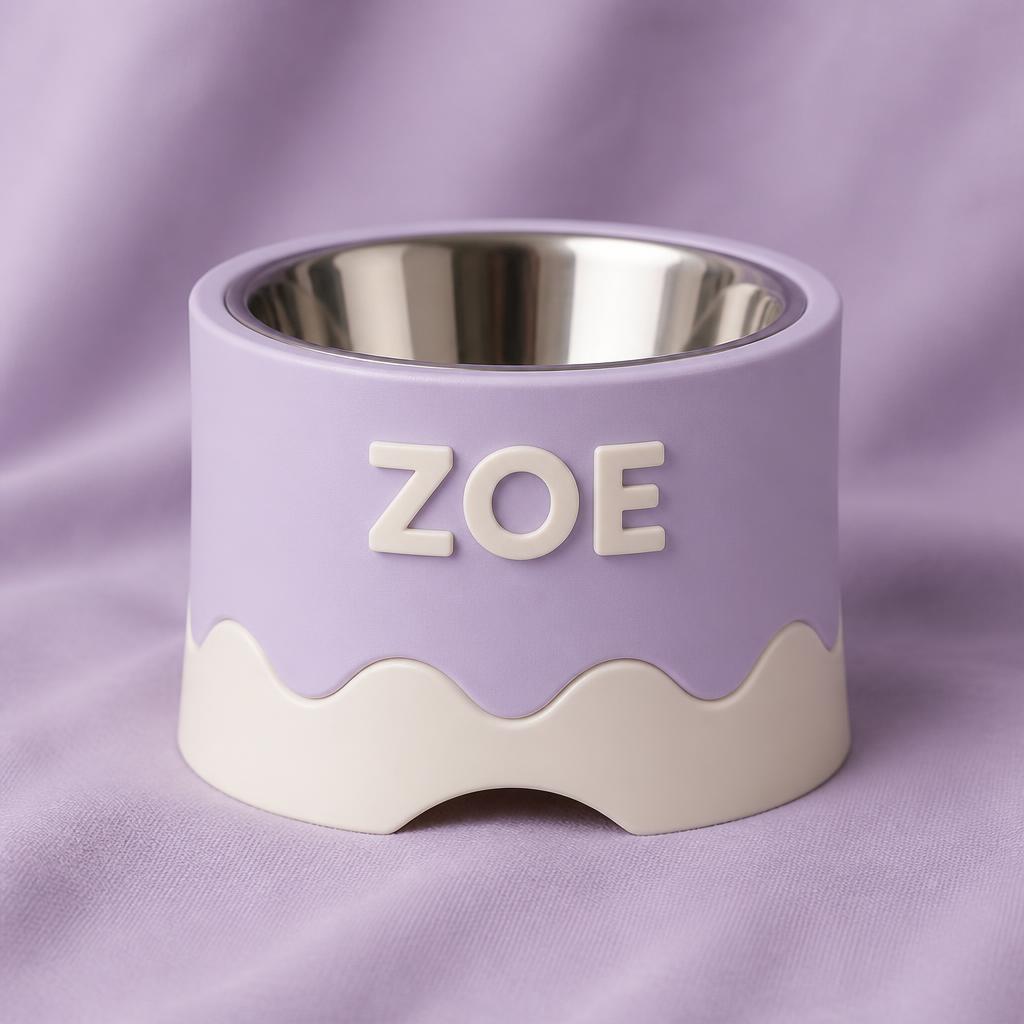 Comedouro pet personalizado com nome em relevo
